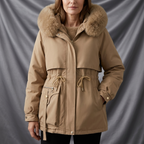 Rosella Cinch Waist Fleece Lined Jacket
