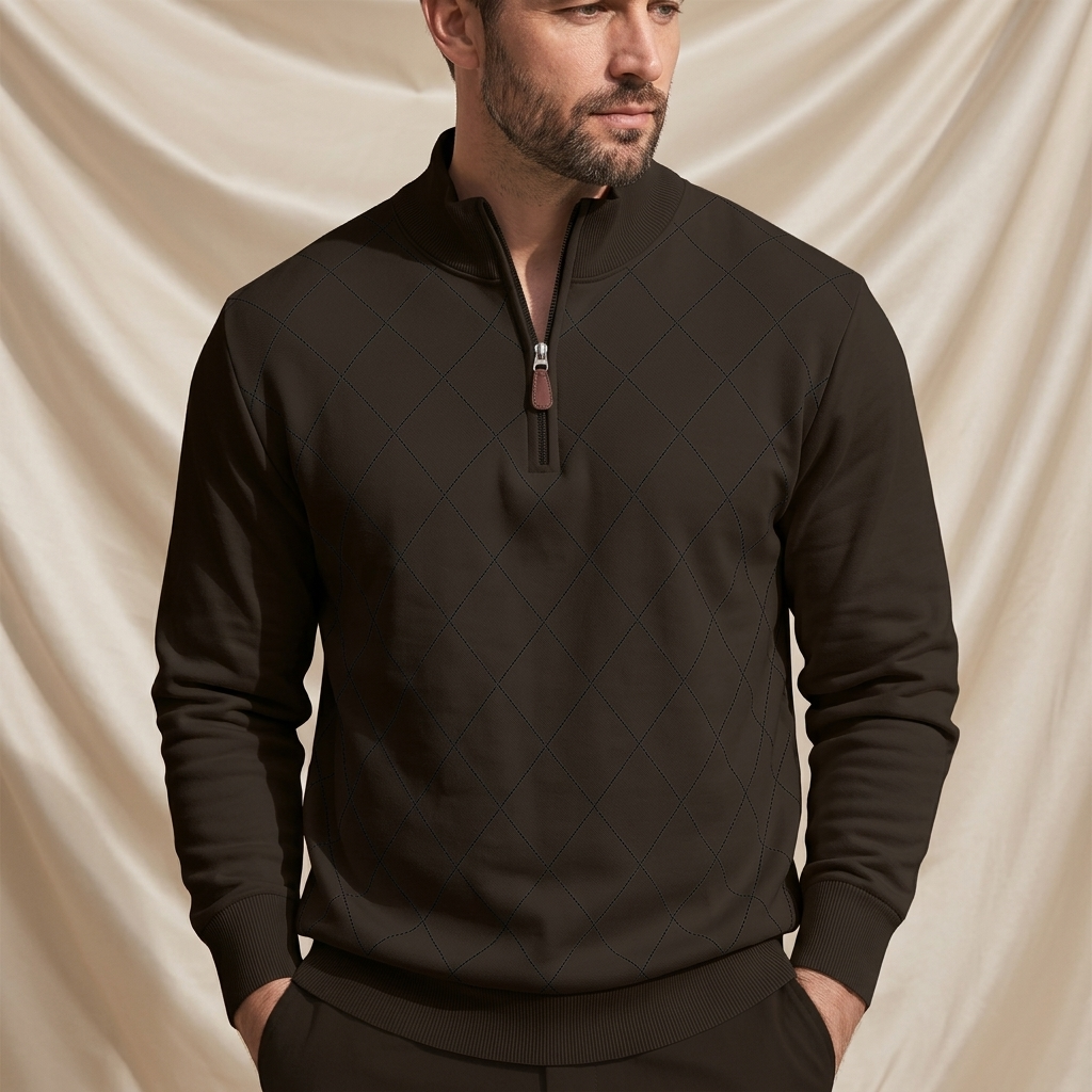 Blake Holloway Diamond Knit Mock Neck Pullover