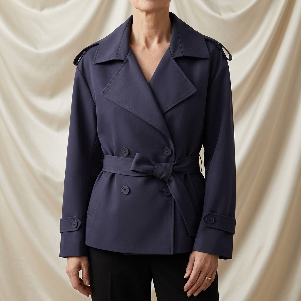 Avéra Tailored Double-Breasted Trench Coat