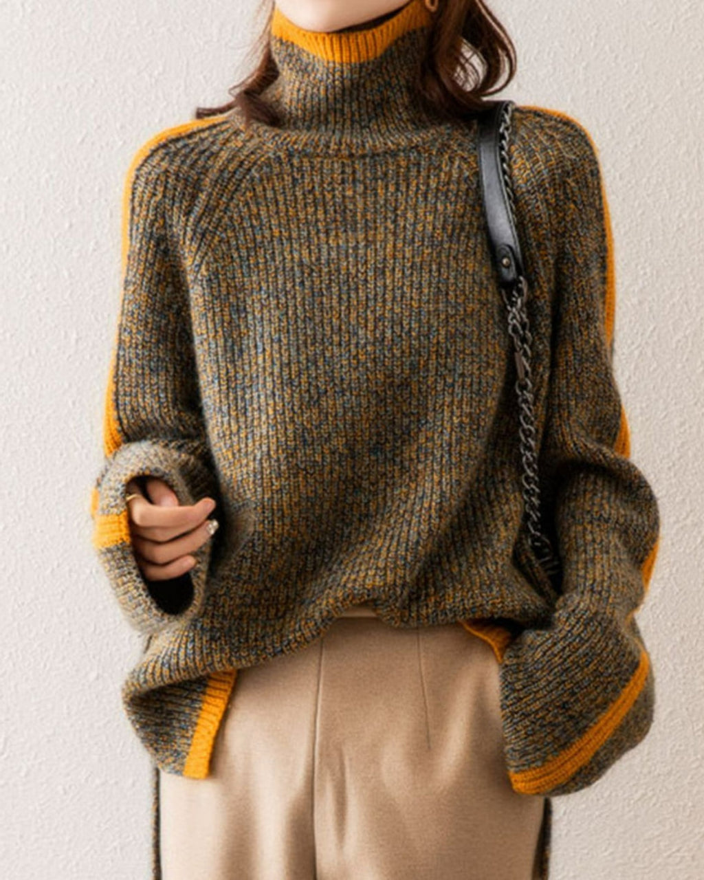 Luciel Thick Knit Mélange Turtleneck