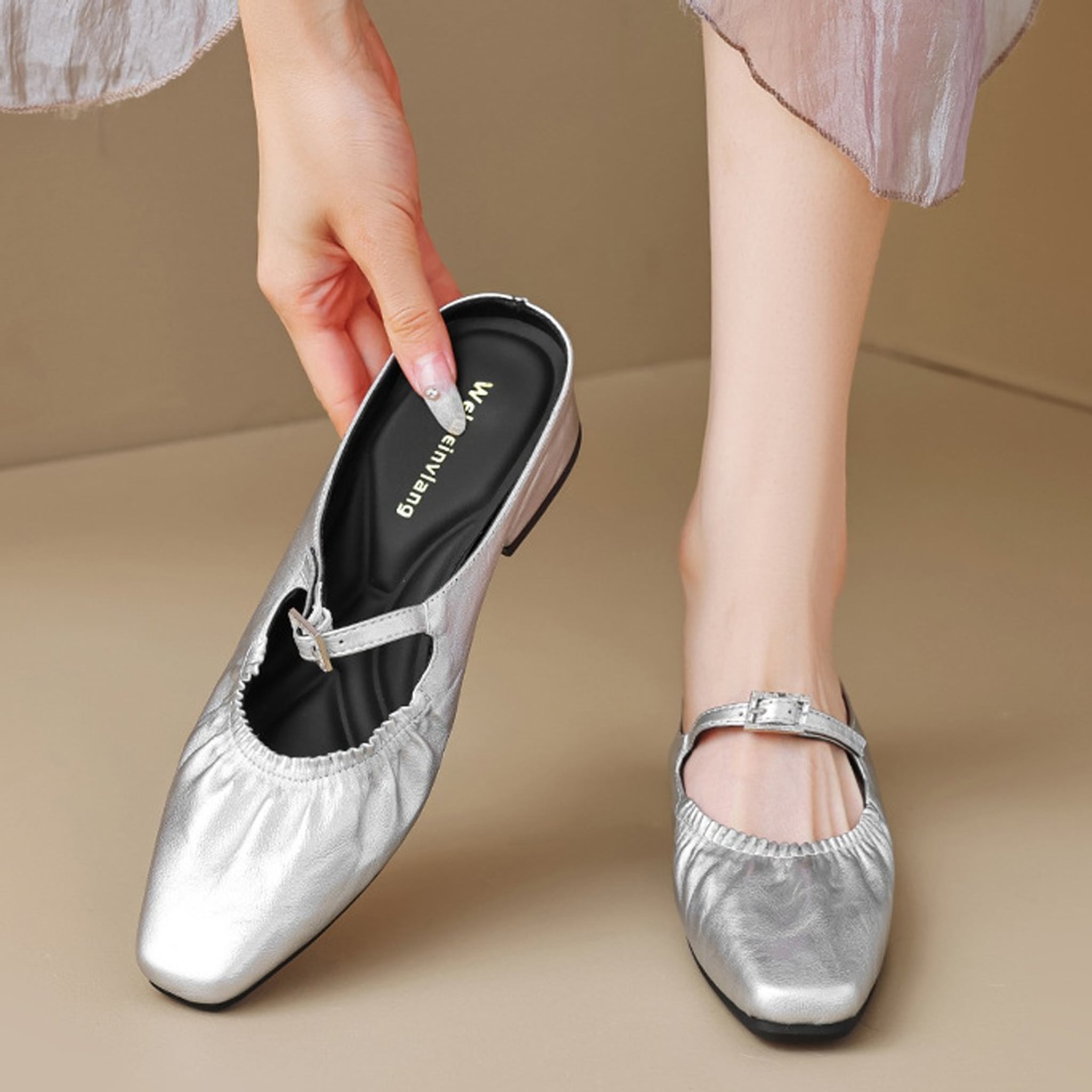 Élise Parisian Chic Square Toe Mary Jane Flats