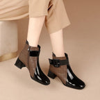 Élise Square Toe Chunky Heel Booties