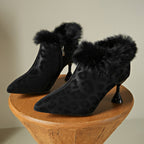 Élise Leopard Print Stiletto Ankle Boots