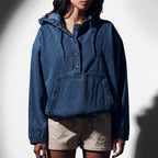 Léa Women's Oversized Denim Hoodie Jacket