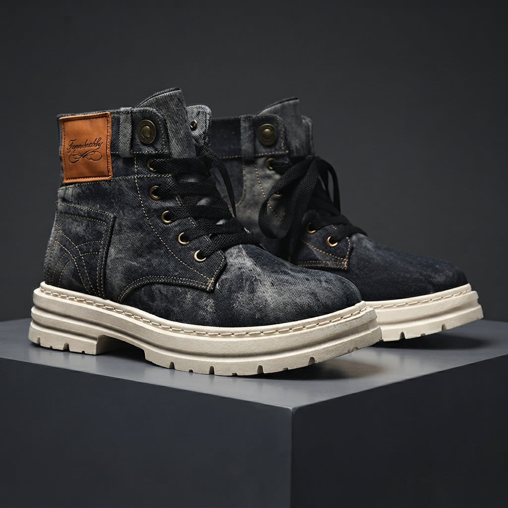 Jonathan NYC Denim Rugged Cargo Boots