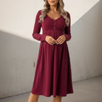 Léa Elegant Maternity V-Neck Soft Knit Dress