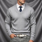Sterling Jacquard V-Neck Pullover Sweater