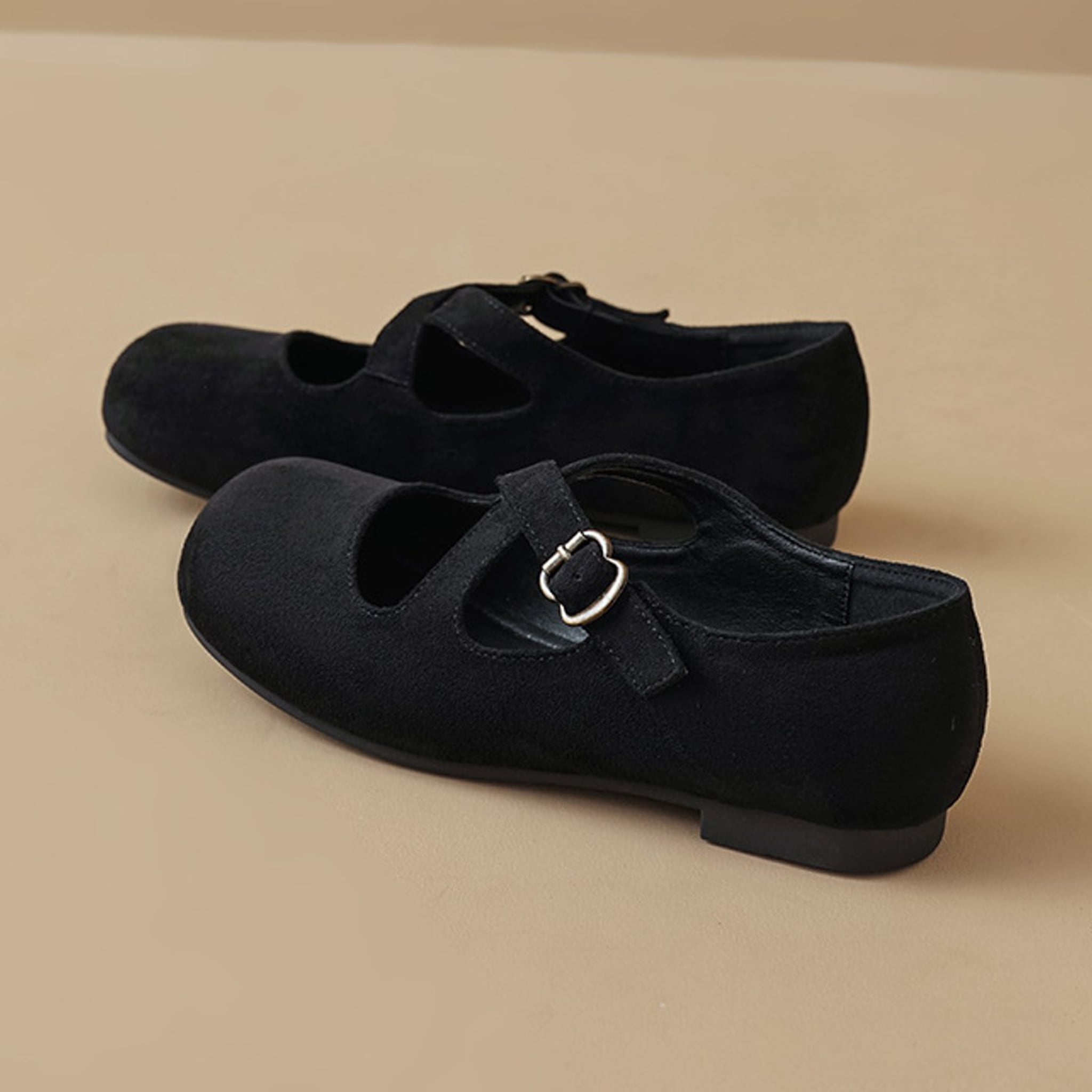Élise Retro Cross-Strap Mary Jane Ballet Flats