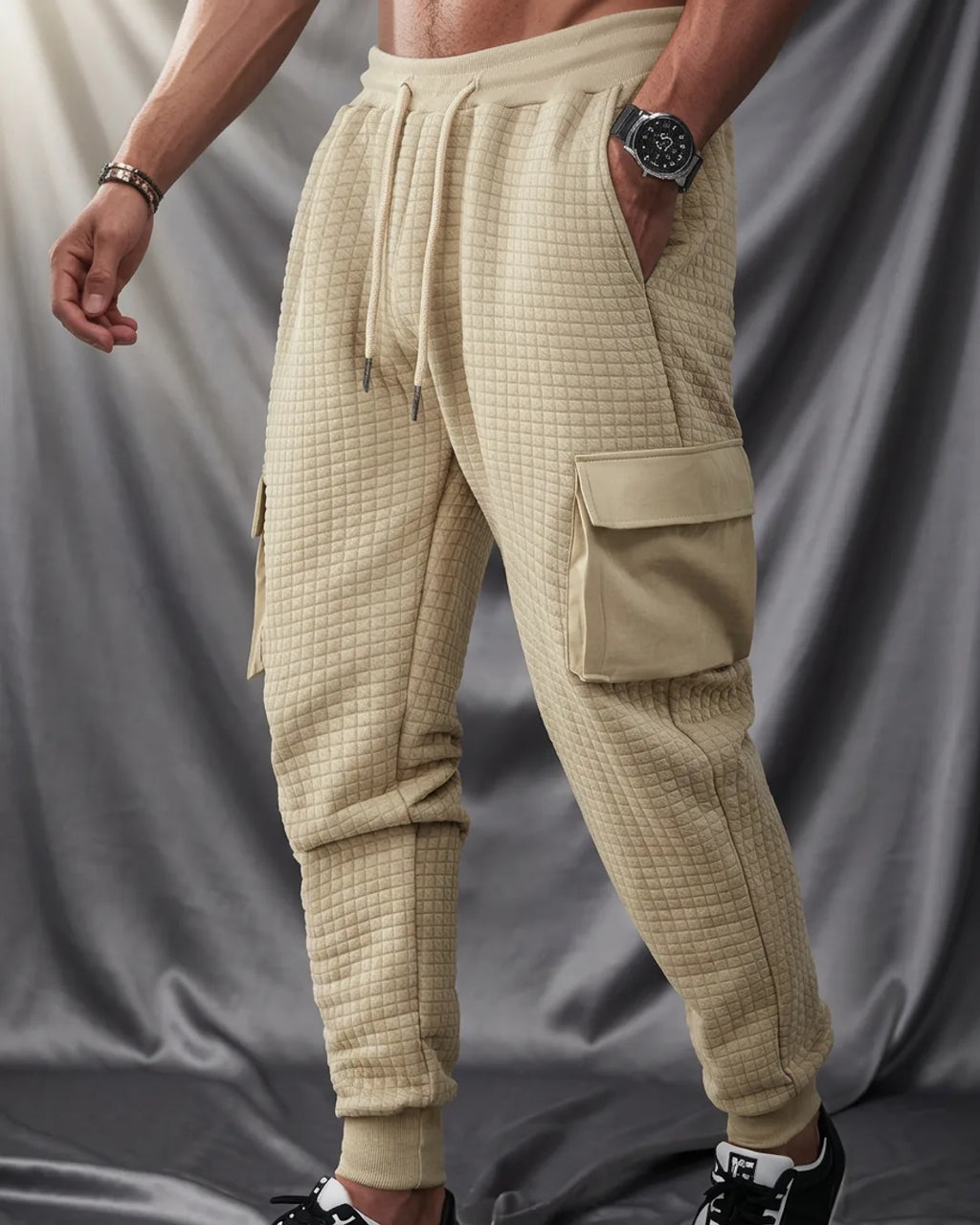 Clifford Waffle Knit Gym Cargo Joggers