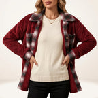 Léa Women's Plaid Plush Long Jacket