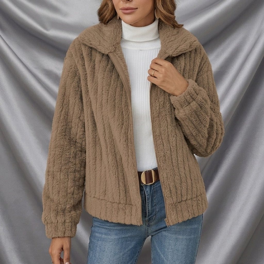 Léa Warm Microfleece Lapel Jacket