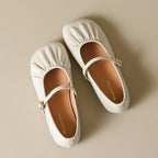 Élise Soft Sole Scrunched Mary Jane Ballet Flats