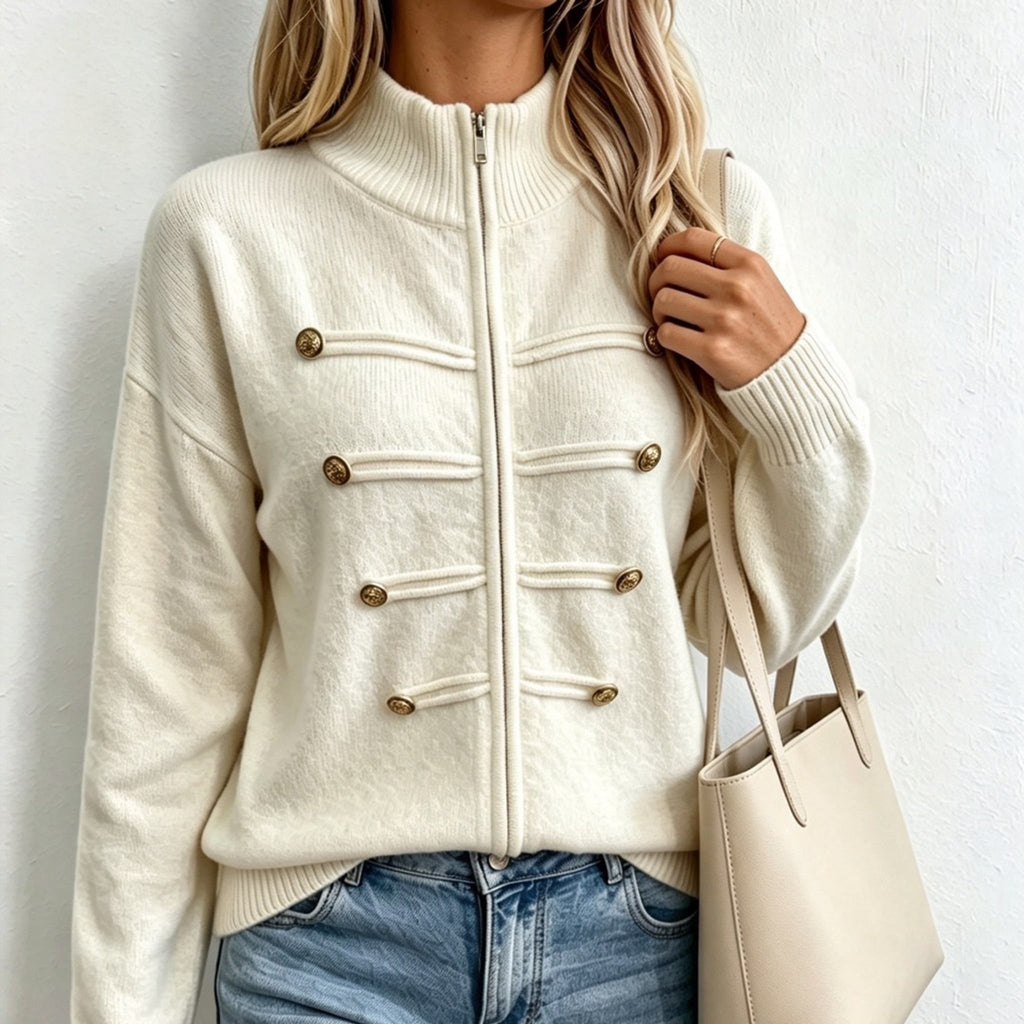 Léa Heritage Buttoned Knit Cardigan