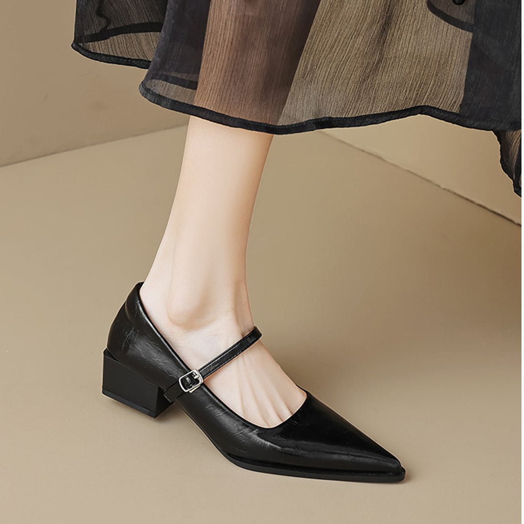 Élise French Pointed Toe Mary Jane Heels