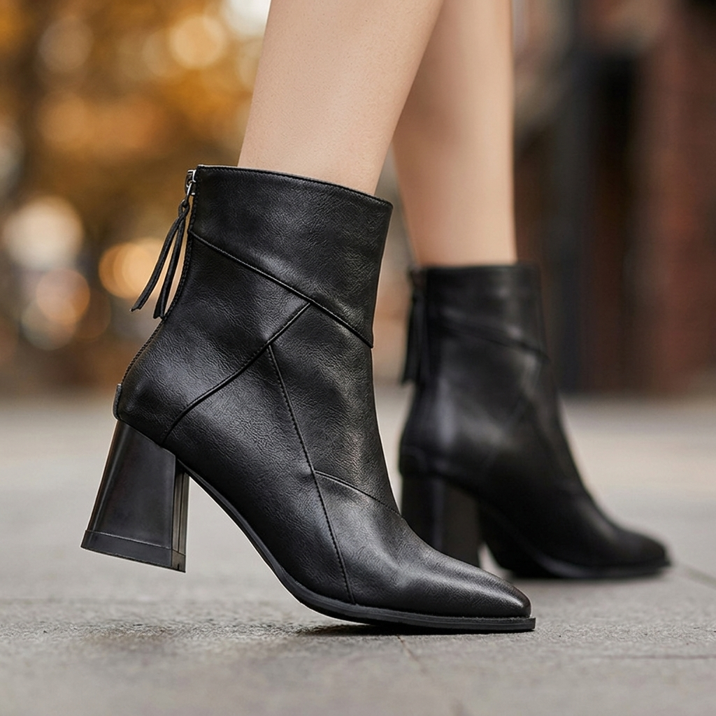 Élise Sculpted Block Heel Ankle Boots