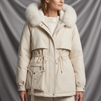 Rosella Cinch Waist Fleece Lined Jacket